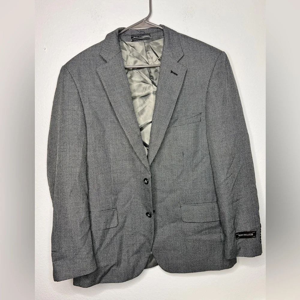 Men's Gray Checked Sport Coat - Slim Tailored Blazer / Bert Pulitzer